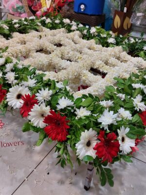 Premium wedding khatali with fresh flower decoration for mandap entry