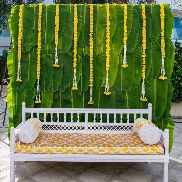 Premium marigold flower decoration for wedding mandap setup