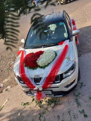 Luxury Red Floral Wedding Car Decoration