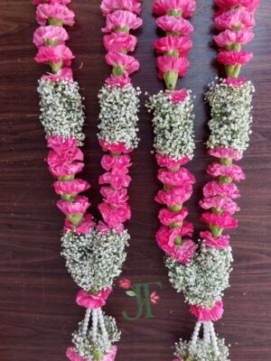 Premium white rose wedding mala for Indian wedding rituals
