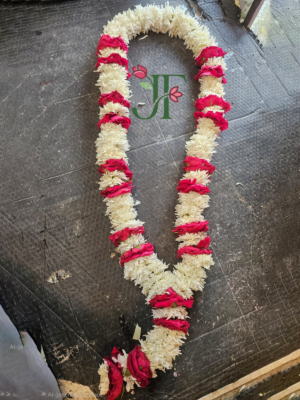 Customized floral mala with fresh flowers for traditional functions