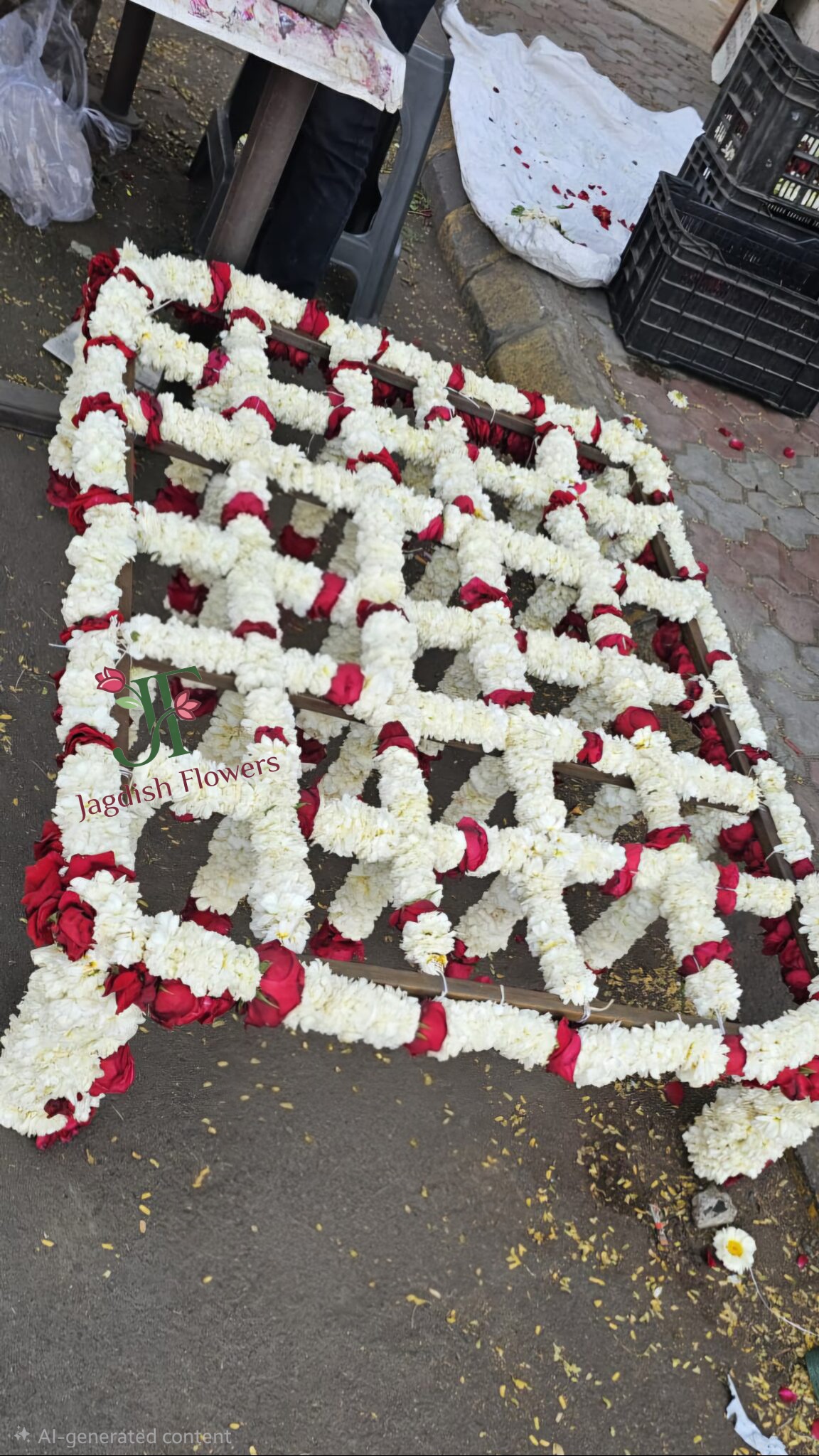 Luxury floral khatali decoration with fresh roses for wedding ceremonies