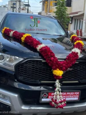Customized big flower haar with fresh flowers for new car decoration