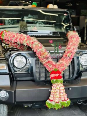 Royal fresh flower haar for new car decoration ceremony