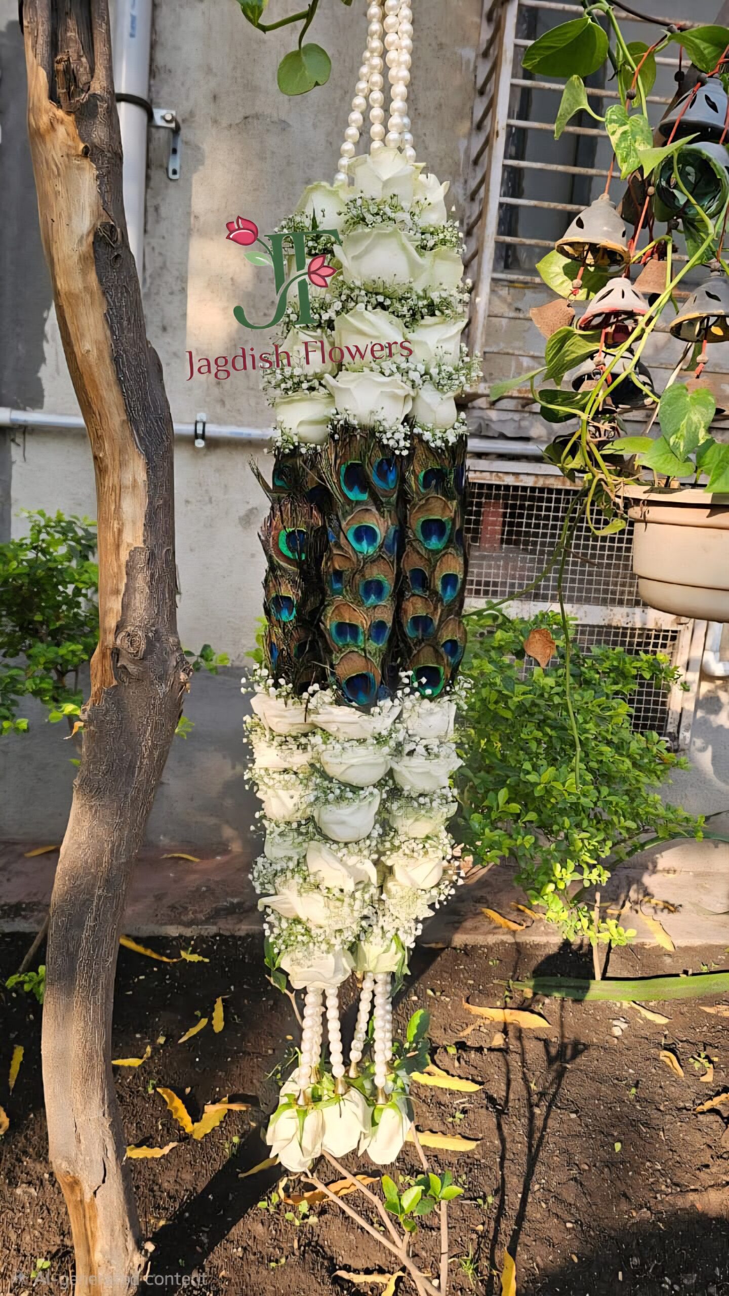 Customized floral wedding mala with fresh flower decoration