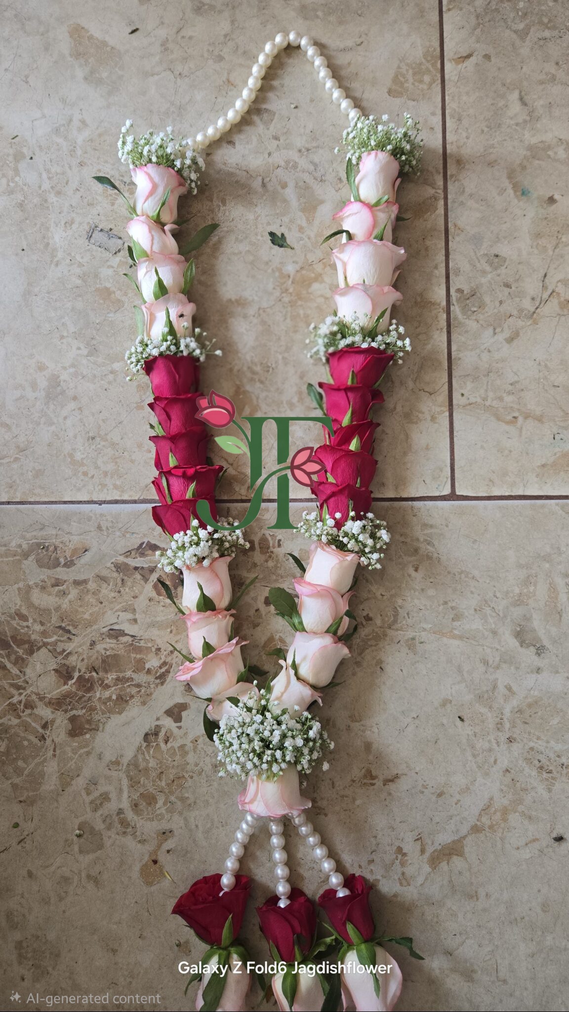 Luxury rose flower mala for home mandir and festive decoration