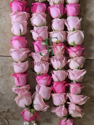 Premium rose mala with fresh flowers for pooja and temple decoration