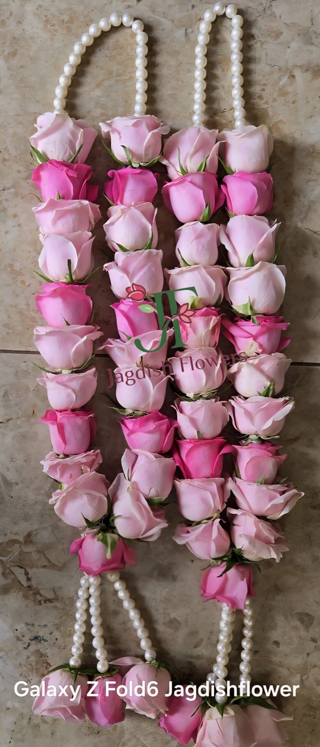 Premium rose mala with fresh flowers for pooja and temple decoration