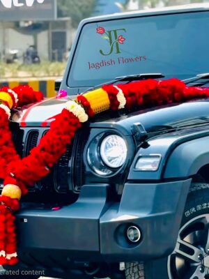 Premium rose haar with fresh flowers for new car puja