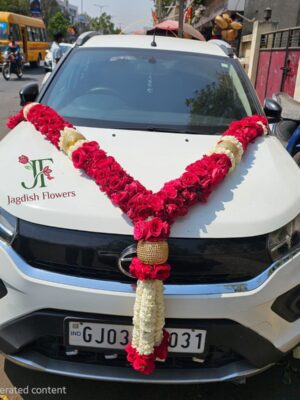 Luxury floral garland for new car delivery ceremony