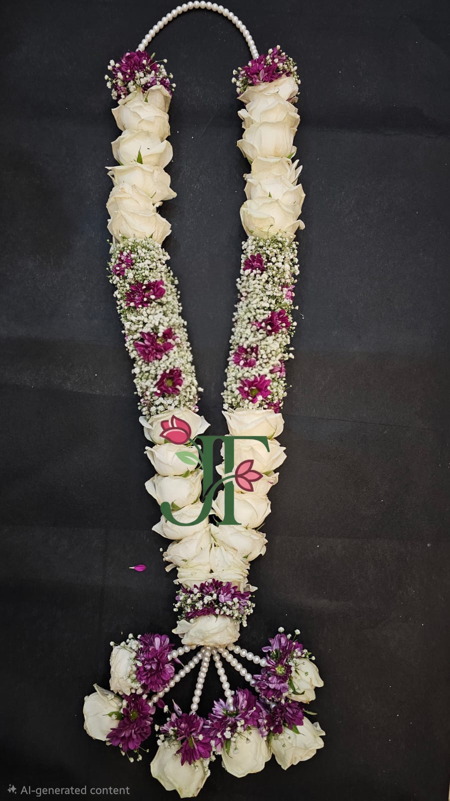 Romantic rose wedding garland for Indian wedding ceremonies