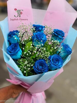 Luxury Blue Rose Hand-Tied Bouquet