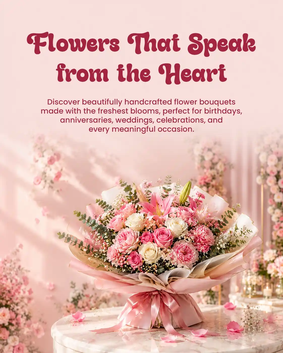 Handcrafted fresh flower bouquets for every occasion in Rajkot by Jagdish Flowers