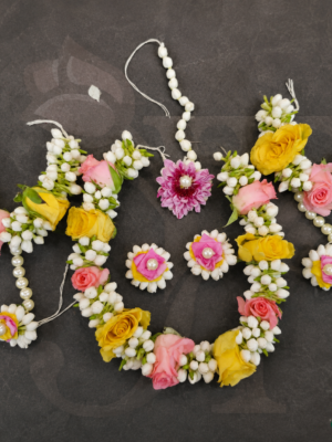 Tagar , Pink Rose and Yellow Rose flower ornament at Jagdish Flowers