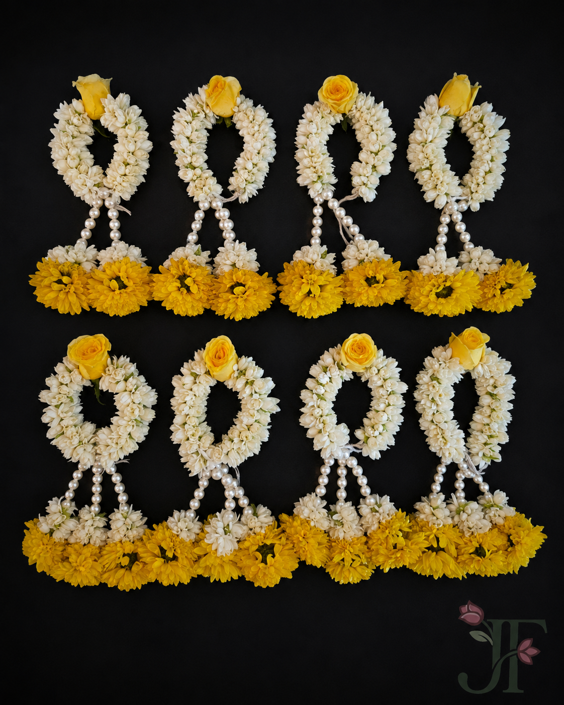 Mogra and yellow flower bridal hand bracelet with fresh fragrant blooms for Haldi, Mehndi, and wedding celebrations in Rajkot