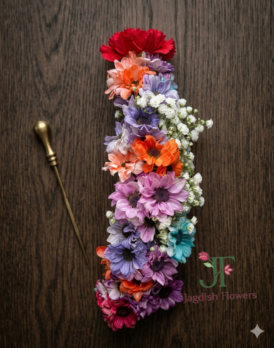 Mixed Color Bottam Flower Broach By Jagdish flowers in Rajkot