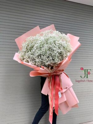 Luxury Gypsophila Flower Bouquet at Jagdish Flowers